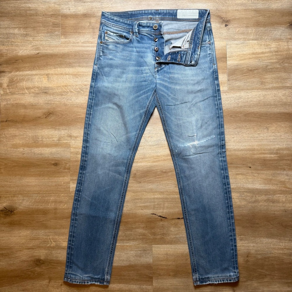 Diesel Larkee-Beex Jeans Men 29x30 Blue Tapered Stretch Denim Distressed 0857Z